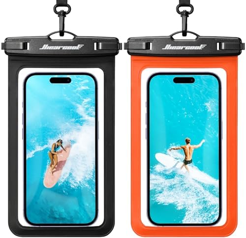 Hiearcool Waterproof Phone Pouch, Waterproof Phone Case, Black&Orange 2Pack by Hiearcool