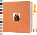 Photo Album Self Adhesive Pages Scrapbook 13.2x12.8 Orange 120 Pages by Semfalbuums