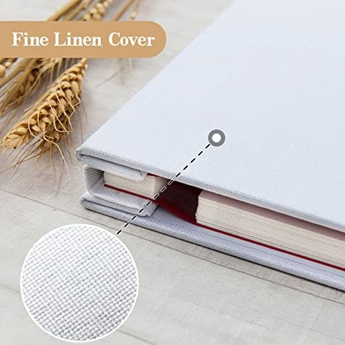 potricher Self Adhesive Photo Album 40 Pages, Linen cover, White - Image 5