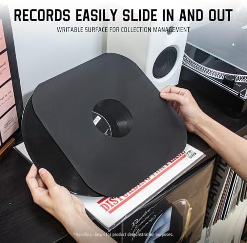 TAKMORK 12" Vinyl Record Inner Paper Sleeves, 33 RPM, 80gsm, Black, 100pcs - Image 6