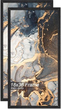 Fxojyvo 18x36 Picture Frame Set of 2 Black Engineered Wood Wall Hanging by Fxojyvo