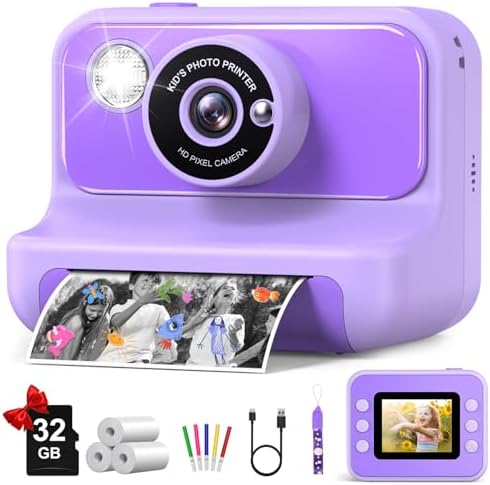 Kids Camera Instant Print, Christmas Birthday Gifts for Girls and Boys by Gofunly