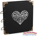 Photo Album DIY Scrapbook, 10x10 inch 50 Pages Double Sided, Vintage Hardcover Three-Ring Binder Picture Booth Albums with 6 Colors 408pcs Self Adhesive Photos Corners for Memory Keep (Black) by ADVcer
