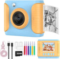 Kids Instant Print Camera,Christmas Birthday Gifts for Girls and Boys,1080P HD Video Digital Kids Camera with Print Paper&32G Card,Toddler Toy for 3-14 Years Old (Blue) by RADEKLY