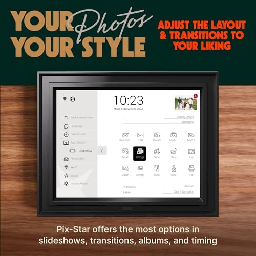 Pix-Star LUX 10.4'' Wi-Fi Digital Picture Frame – Unlimited Cloud Storage, Easy App Sharing, 40,000+ Pictures, No-Glare Display, Motion Sensor, Email/App/USB/SD - 10 inch - Image 6