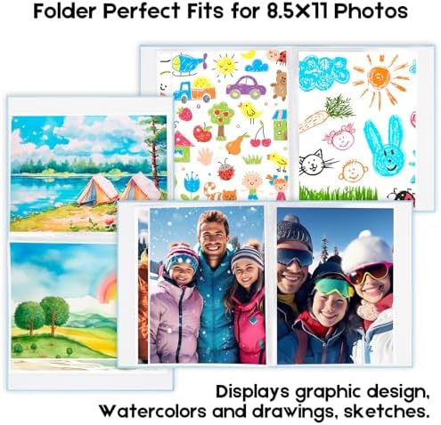 Aevdor 8.5x11 Photo Album, Holds 72 Photos, Linen Cover, Blue - Image 3
