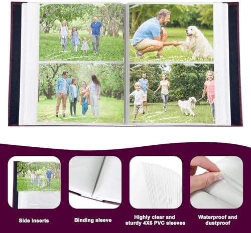 200-Pocket Photo Album 4x6 - Slip-In Picture Album with Linen Cover & Display Window, Vertical Photo Book for Wedding, Family, Baby, Anniversary & Vacation Memories (Holds 200 Photos) - Image 5