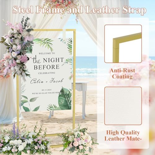 Wedding Sign Holder for Welcome Signs and Seating Charts,Gold - Image 5