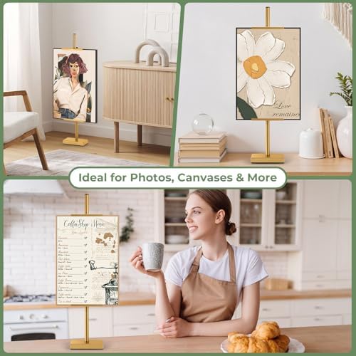 Rofio Adjustable Tabletop Easel, Picture Frame & Sign Display Stand, Gold - Image 2