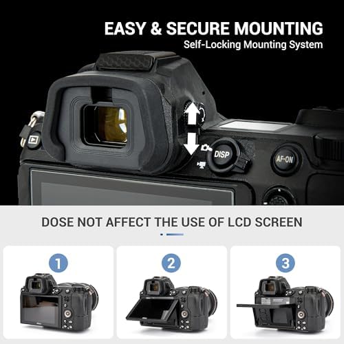 JJC Camera Eyecup Eyepiece Viewfinder for Nikon Z7 II, Z7, Z6 III, Z6 II - Soft Silicone Extended Design - 2 Pack - Image 5