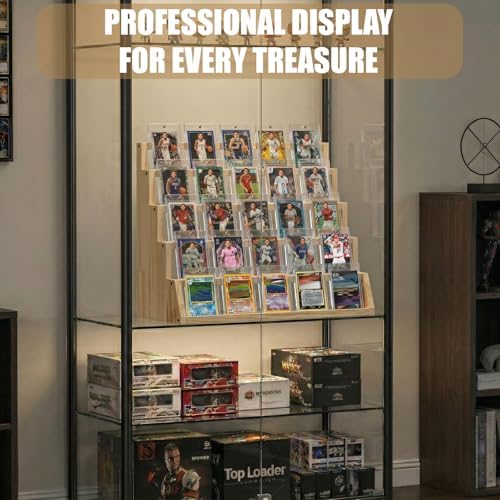 5 Tier Wooden Card Display Stand Holds 20-25 PSA BGS SGC Graded Sports Card - Image 4