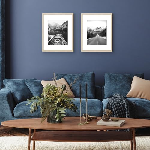 Americanflat 16x20 Poster Frame 2-Pack - Matted to 11x14 - Natural Oak - Image 5