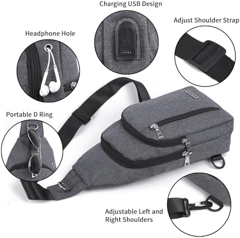 Seoky Rop Small Sling Bag Crossbody for Men Women One Strap Shoulder Cross Body Bag Sling Backpack for Travel - Image 4
