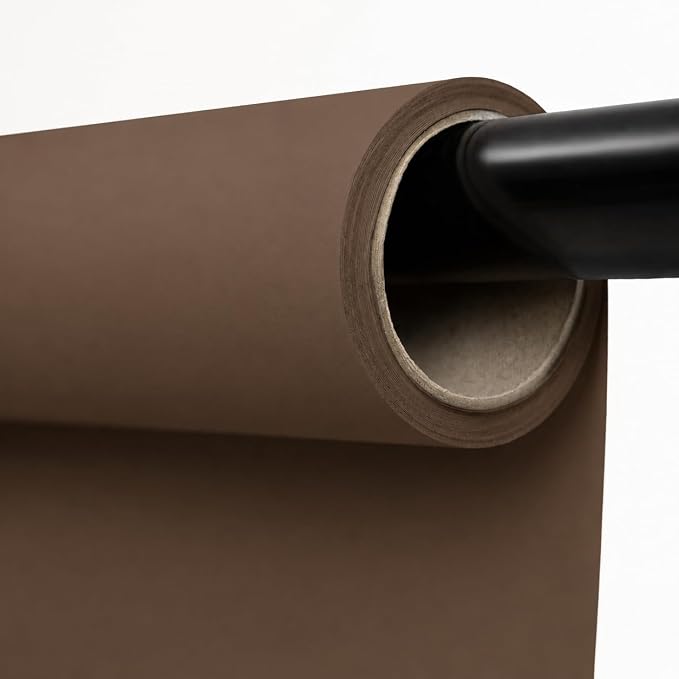 Kate Seamless Paper Backdrop Brown Paper Backdrop Seamless Backdrop Paper Rolls (53''x32.8' Coco Brown) by KateBackdropforPhotography