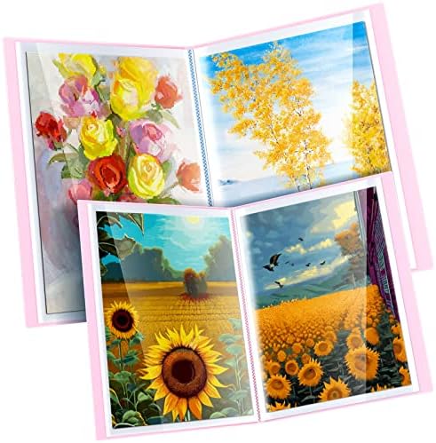 Henoyso 60 Pages Diamond Painting Storage Book A2 A3 Art Binder, Pink by Henoyso