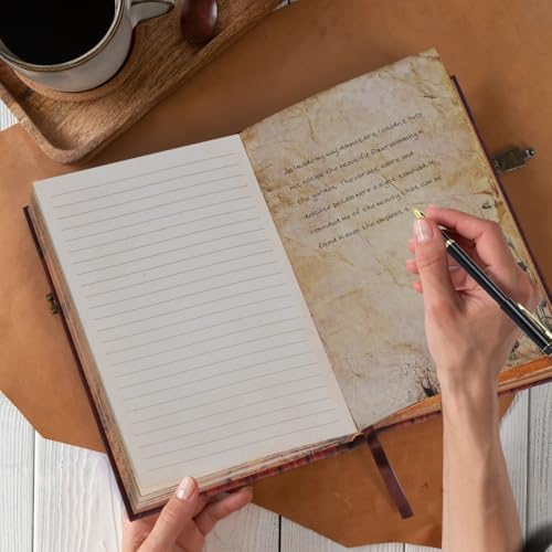 My Adventure Book Luxury Faux Leather Journal - 164 Page 8.2 * 5.9 inch Scrapbook, Vintage 3D Embossed Photo Album & Travel Diary | Anniversary Wedding Valentine Gift Set for Couples - Image 7