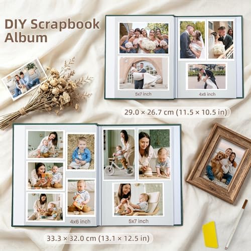 Popotop Photo Album Self Adhesive Scrapbook Album for 4x6 5x7 8x10 Pictures DIY Photo Book as Scrapbooking Supplies Kits, Birthday Gifts for Women Mom Wedding Baby Family Travel - Image 6