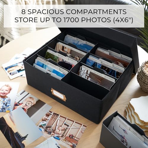 Decorative Photo Storage Box - Sturdy Linen Organizer Holds 1700 Photos - Image 5