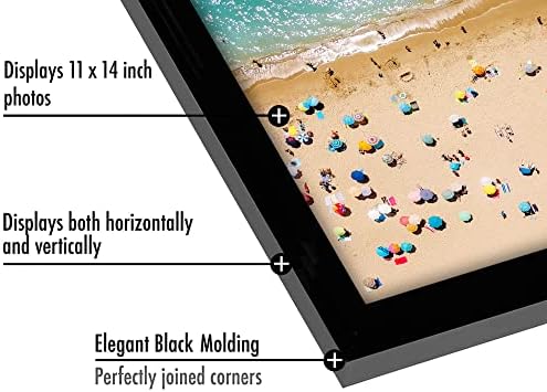 Americanflat 11x14 Picture Frame with Shatter-Resistant Glass - Signature Collection - Gallery-Style Frames Made of Engineered Wood - Photo Frame for Wall Display - Black - Image 6