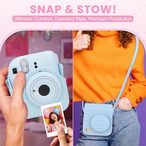 Fujifilm Instax Mini 12 Instant Camera Pastel Blue + Minimate Custom Designed Case + Fuji Instax Film 10 Sheets & Album - Image 4