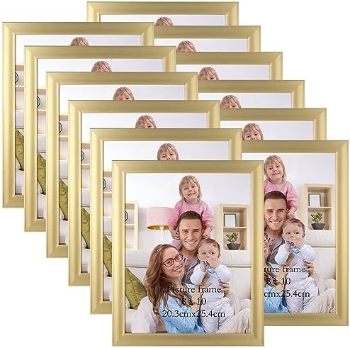 Giftgarden 8x10 Picture Frame Gold Set of 12, Multi Modern 8 x 10 Frames Bulk for Wall or Tabletop Display by Giftgarden