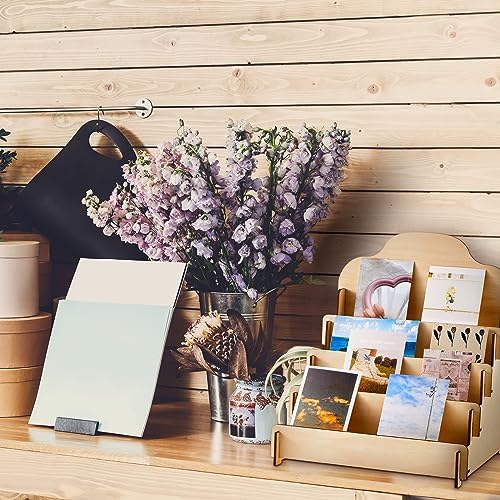 Barydat Greeting Card Display Stand Wooden, 11.8 x 10.4 x 14.2 Inch, Beige - Image 5
