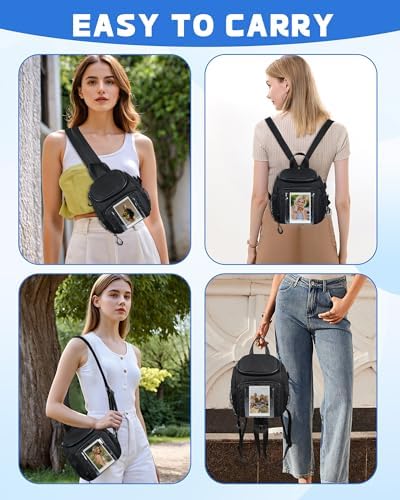 PLOZANO Shockproof Camera Sling Bag Compatible with Polaroid Now 3rd2nd Gen, Now+, Go Gen 2 OneStep Instant Camera, Crossbody Small Camera Backpack, Camera Carrying Case for Accessories & Film (7x5x8) - Image 2
