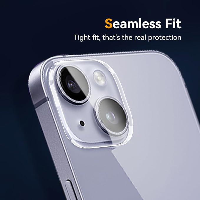 Camera Lens Protector for iPhone 15 / iPhone 14 6.1" ＆ iPhone 15 Plus/iPhone 14 Plus 6.7" ,9H Tempered Glass，Ultra HD, Scratch Resistance Easy to Install，Case Friendly，[Does not Affect Night Shots] 3-Pack - Image 6