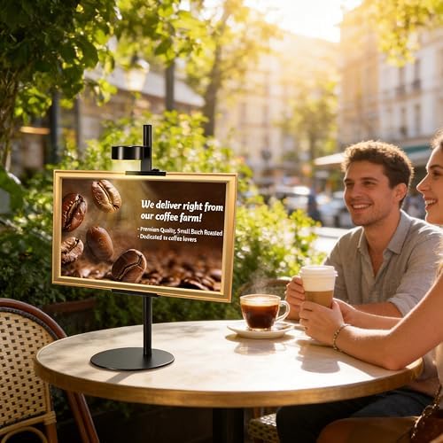 Adjustable Desktop Photo Frame Stand with Magnetic Wall Painting Light, Holds Picture Frames up to 18 Inch,with Rechargeable Battery,Metal Vertical Stand with 3 Color Temperature & 13RGB Poster Lights, for Displaying Picture Frames, Artworks (1 Pack, B... - Image 6