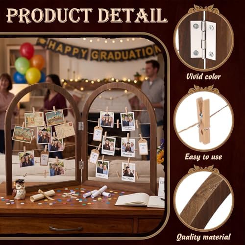 Briwooody 2 Panel 24 x 18 Inch Photo Display Board Frame - Image 3