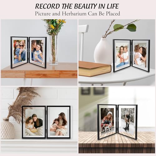 Golden State Art 8x10 Hinged Metal Picture Frame, Matte Black, Tabletop - Image 4