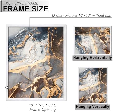 Fxojyvo 14x18 Picture Frame Set of 3 White Engineered Wood Wall Hanging - Image 4
