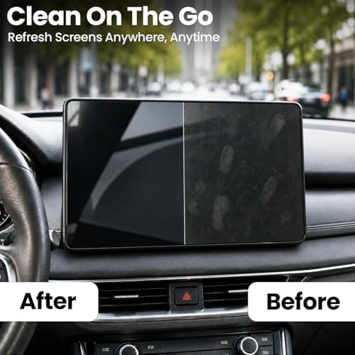 EVEO Car Screen Cleaner Spray and Wipe -2-in-1 iPhone Cleaner, iPad Screen Cleaner & Phone Screen Cleaner - Touchscreen Mist Cleaner for Laptop, Computer, MacBook and More - 2 Pack (Grey & Grey) - Image 2