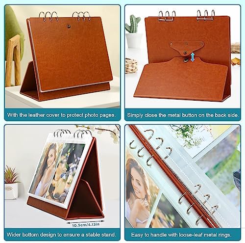ZEEYUAN Double-Side Displaying 4x6 Flip Photo Album on Stand Vertical Family Photo Album - Image 3