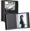 Dunwell 5x7 Photo Album & Art Portfolio Binder, 24 Clear Sleeves, Black by Dunwell
