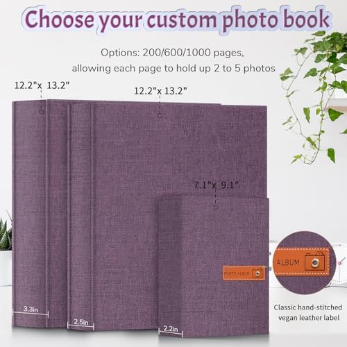 Popotop 4x6 Photo Album 1000 Pictures, Linen Hardcover, Reinforced Spine - Image 3