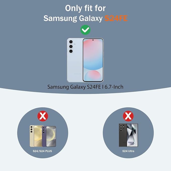 Gritup for Samsung Galaxy S24 FE Case: Galaxy S24 FE Case with 2*Screen Protector | Magnetic Stand & Slide Camera Cover | Shock Proof Military-Grade Funda para S 24 FE Cover -Black - Image 2