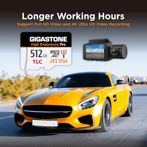 [5-Yrs Free Data Recovery] GIGASTONE 512GB Micro SD Card, TLC High Endurance Pro, Speed Up to 140/120 MB/s, Compatible with REDTIGER Rove VIOFO VANTRUE PRUVEEO Dash Cam, MicroSDXC UHS-I A1 V30 U3 - Image 5