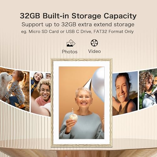 Digital Picture Frame, Frameo 10.1'' Smart WiFi Digital Photo Frame, 32GB - Image 3
