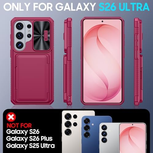 GooseBox for Samsung Galaxy S26 Ultra Case Wallet with RFID [Cards Holder][Camera Cover][Edge Raised] Full Body Shockproof Silicone Protective Phone Case for Galaxy S26 Ultra 2026 (Magenta) - Image 2