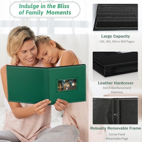 Popotop 4x6 Photo Album Holds 500 Pictures, Vegan Leather Hardcover - Image 4