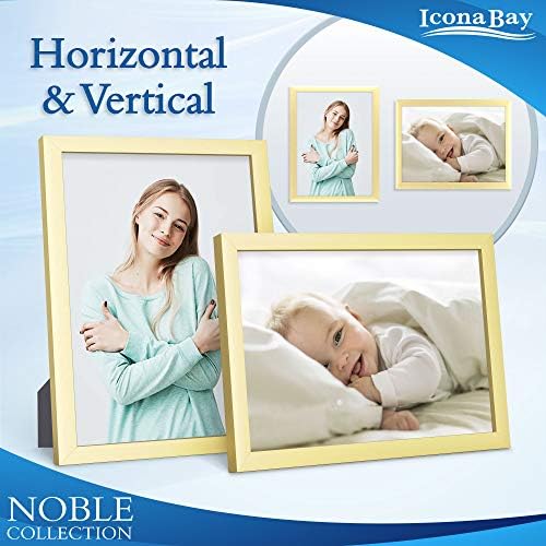 Icona Bay 5x7 Picture Frames (Gold, 6 Pack), Modern Professional Frame Set, Noble Collection - Image 5