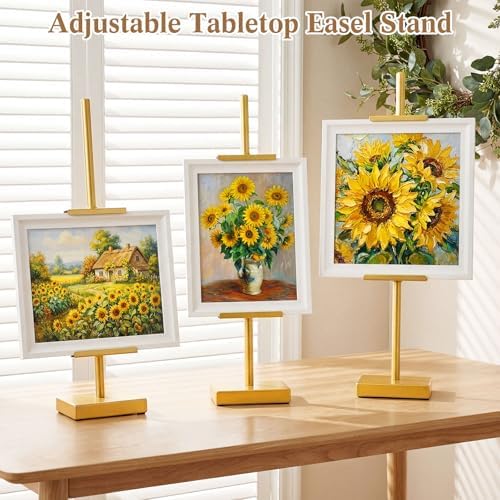 Wenqik 2 Pack Adjustable Tabletop Easel Stand Metal Picture Frame Stand Table Art Easels for Display Adjustable Picture Holder for Photo, Signs, Canvas(Gold,30 Inch) - Image 4