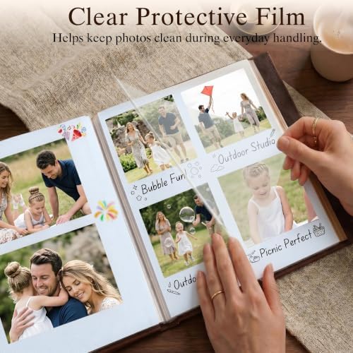 Zoview Oatmeal Large Self-Adhesive Photo Album, PU Leather Cover - Image 3