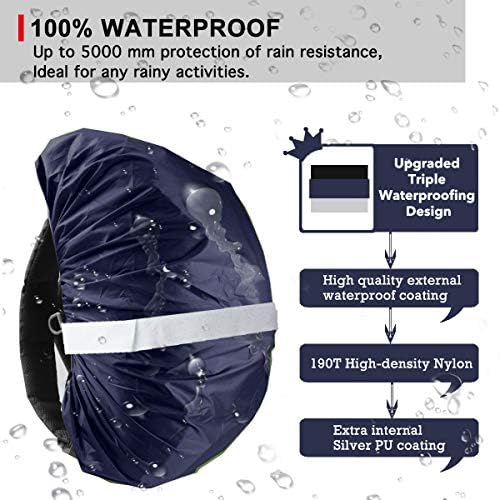 Frelaxy Hi-Visibility Backpack Rain Cover with Reflective Strip 100% Waterproof Ultralight Backpack Cover, Storage Pouch, Anti-Slip Cross Buckle Strap, for Hiking, Camping, Biking, Outdoor, Traveling - Image 2