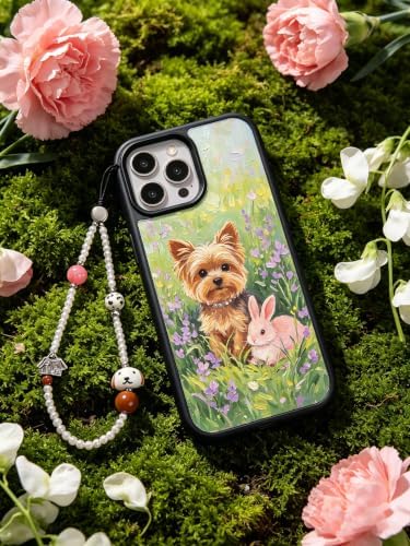 Cell Phone Charm Strap Pearl Beaded Lovely Camera Lanyard Wrist Aesthetic Dog Cute Chain Bracelet String Sweet Handmade Wristlet Accessory for iPhone Samsung All Smartphones Women Girls Cartoon Puppy - Image 2