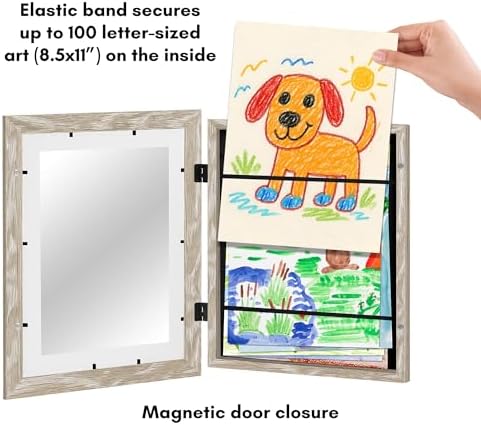 Americanflat 8.5x11 Changeable Kids Art Frame - Driftwood - Image 5
