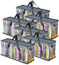 Stock Your Home DVD Storage Bags (Set of 6) Media Organizer Bag for DVDs, CDs, Blu Ray Disc, Movie Cases, VHS Box, Video Game Disks, Clear Plastic Holders with Carrying Handles and Zipper - Gray by StockYourHome