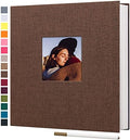 potricher Large Self Adhesive Photo Album 80 Pages, Linen cover, Brown by potricher
