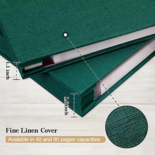 potricher Self Adhesive Photo Album 80 Pages, Linen cover, Dark Green - Image 5